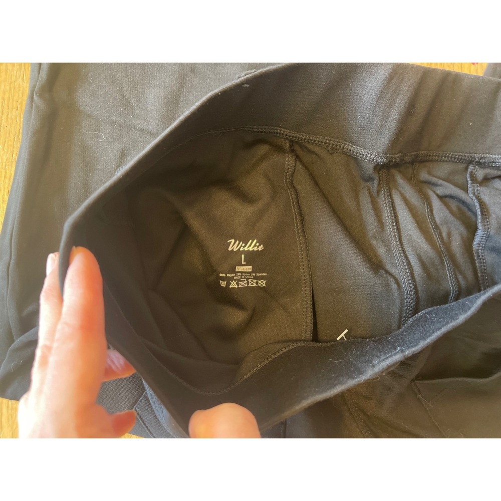Willit Womens Black Dress Yoga Pants Straight Leg Work Trousers Size L 29 Inseam - Picture 4 of 5